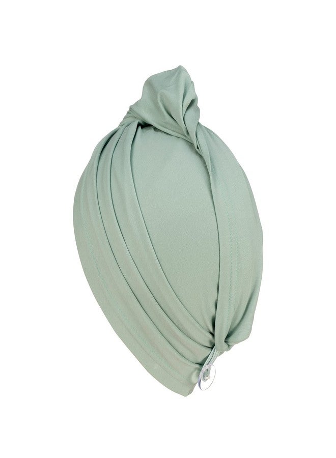 KISMETICS - 2 PCS Tee Shirt Drying Wrap, Frizz Free, Soft & Lightweight&Flexible, Hair Drying Turban, Gentle Drying Towel Wrap with Button, for Long Hair (Sage&Pink) - Image 4